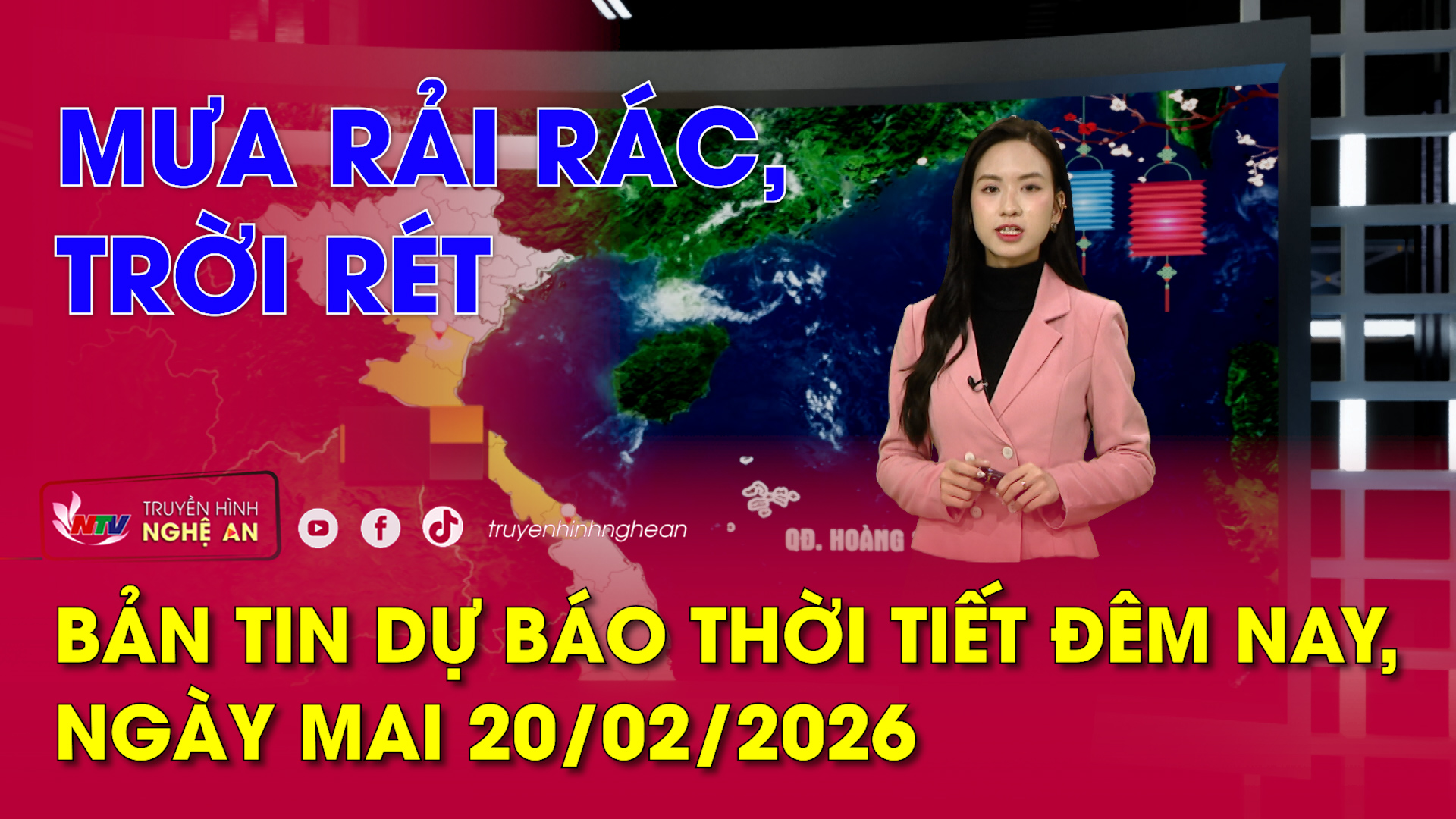 Bản tin Dự báo thời tiết đêm nay, ngày mai 20/02/2026: Mưa rải rác, trời rét