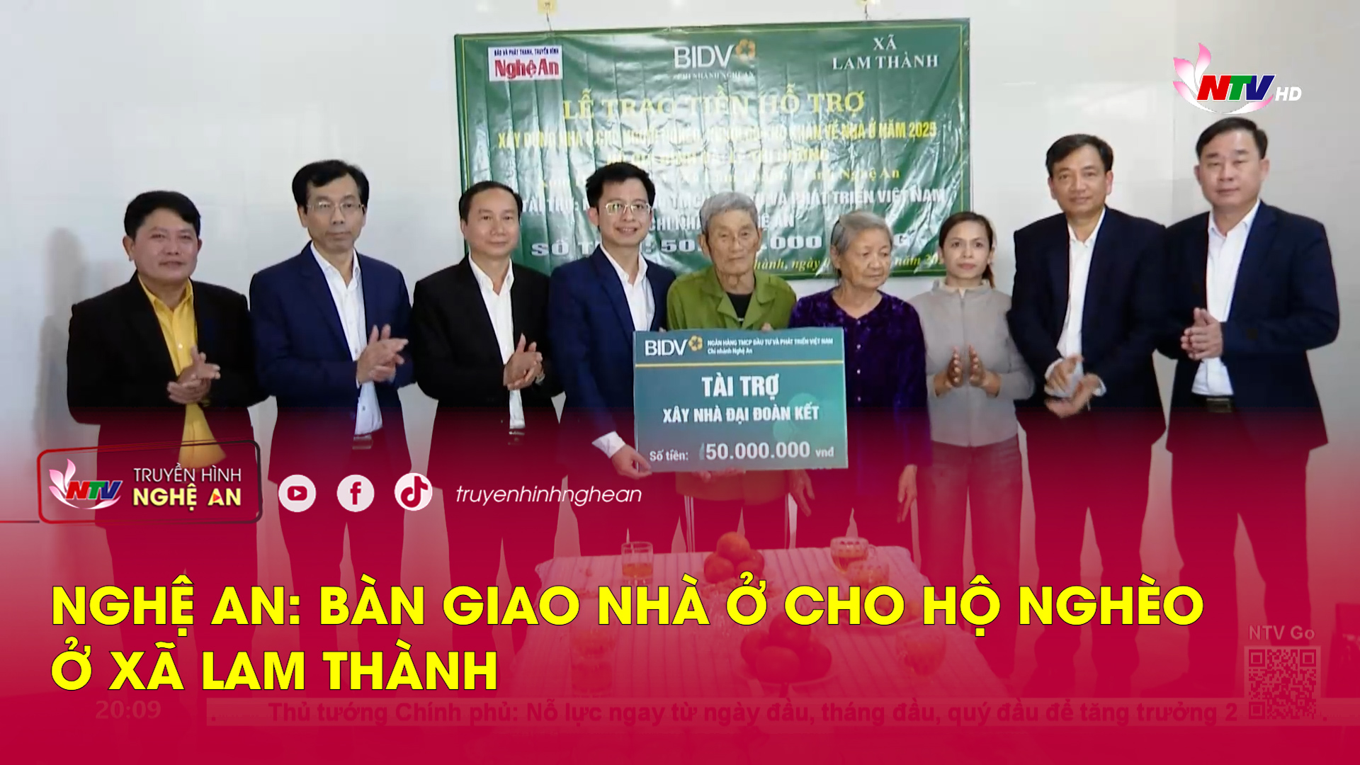 Nghệ An: Bàn giao nhà ở cho hộ nghèo ở xã Lam Thành