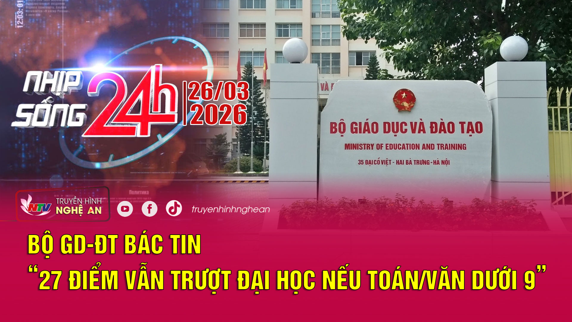 Bản tin Nhịp sống 24h - 26/03/2026