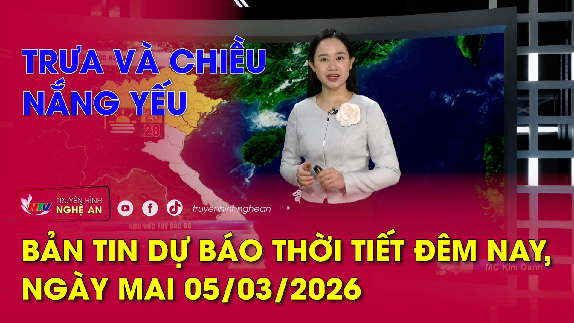 Bản tin Dự báo thời tiết đêm nay, ngày mai 04/03/2026:Trưa và chiều nắng yếu