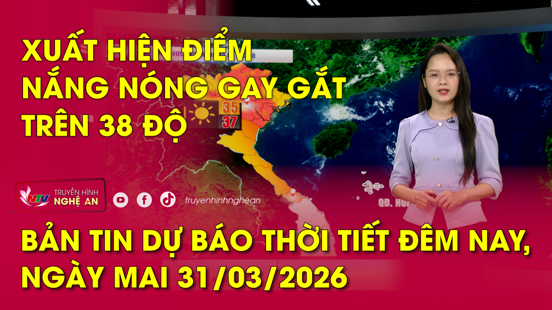 Bản tin Dự báo thời tiết đêm nay, ngày mai 31/03/2026: Xuất hiện điểm nắng nóng gay gắt trên 38 độ
