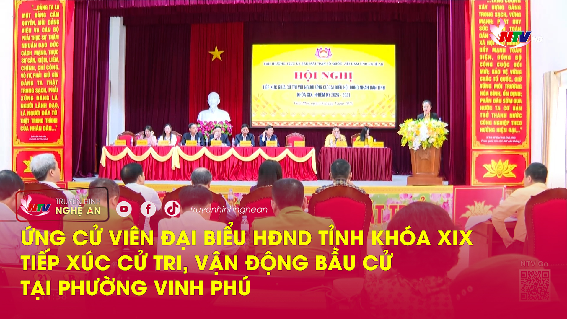 Ứng cử viên đại biểu HĐND tỉnh khóa XIX  tiếp xúc cử tri, vận động bầu cử tại phường Vinh Phú