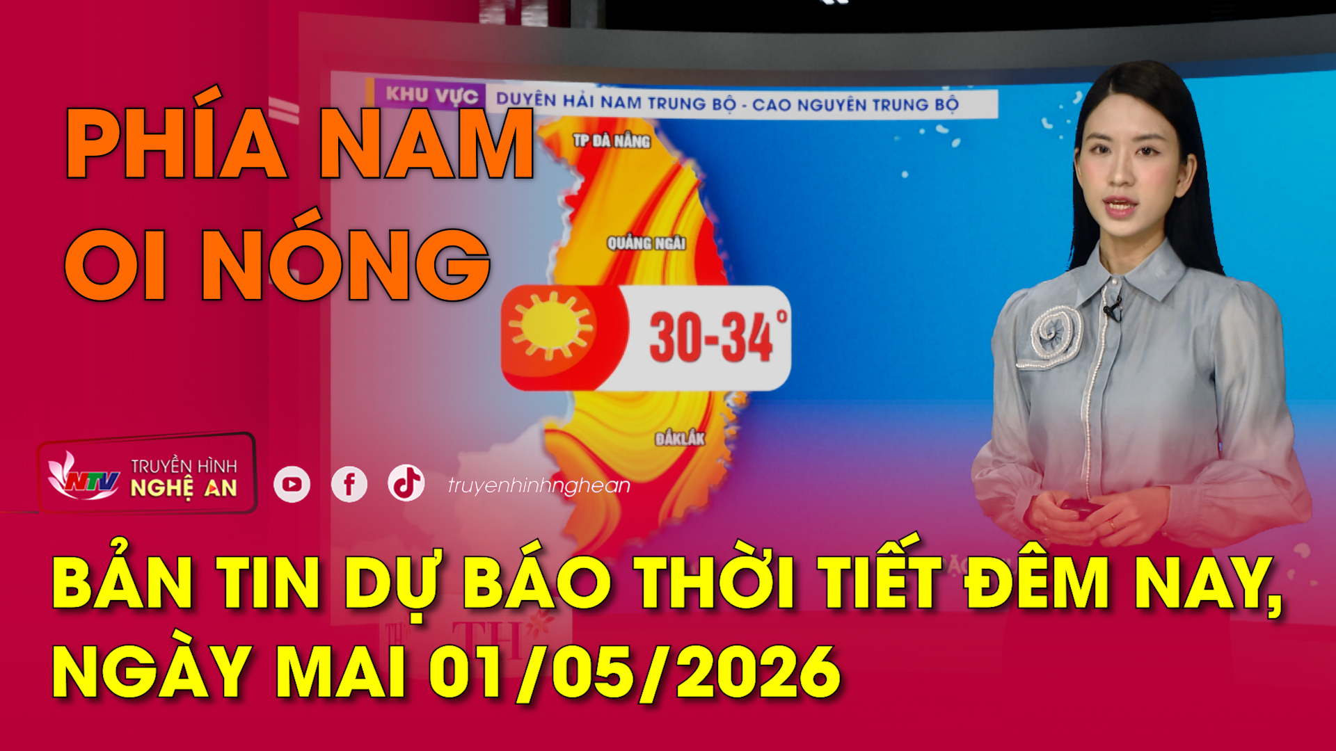 Bản tin Dự báo thời tiết đêm nay, ngày mai 01/05/2026: Phía Nam oi nóng