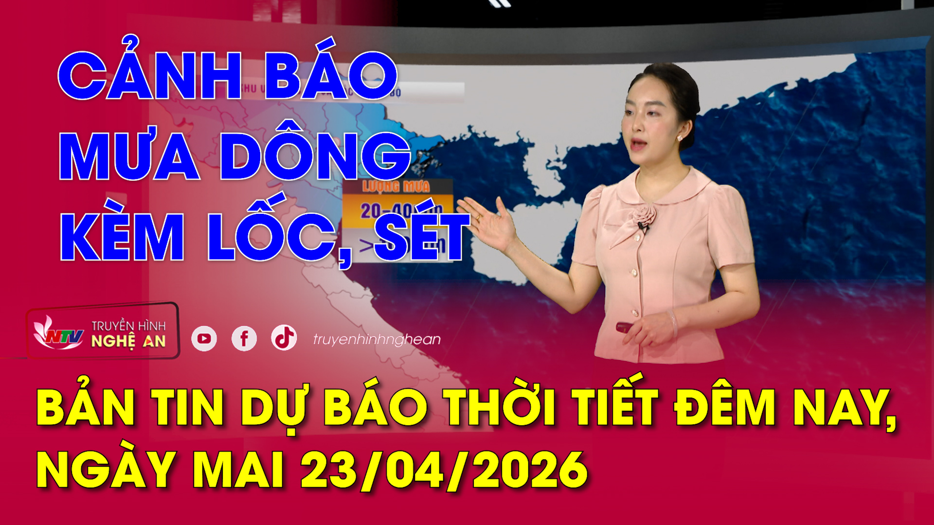 Dự báo thời tiết đêm nay, ngày mai - 23/04/2026: Cảnh báo mưa dông kèm lốc, sét