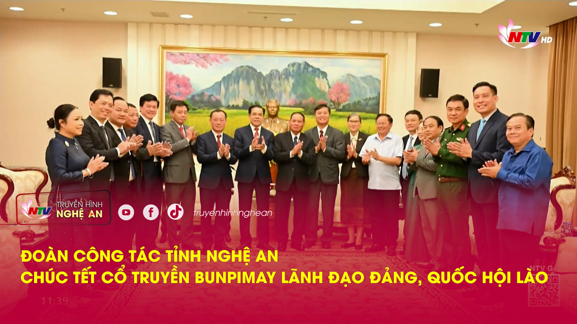 Đoàn công tác tỉnh Nghệ An chúc Tết cổ truyền Bunpimay lãnh đạo Đảng, Quốc hội Lào