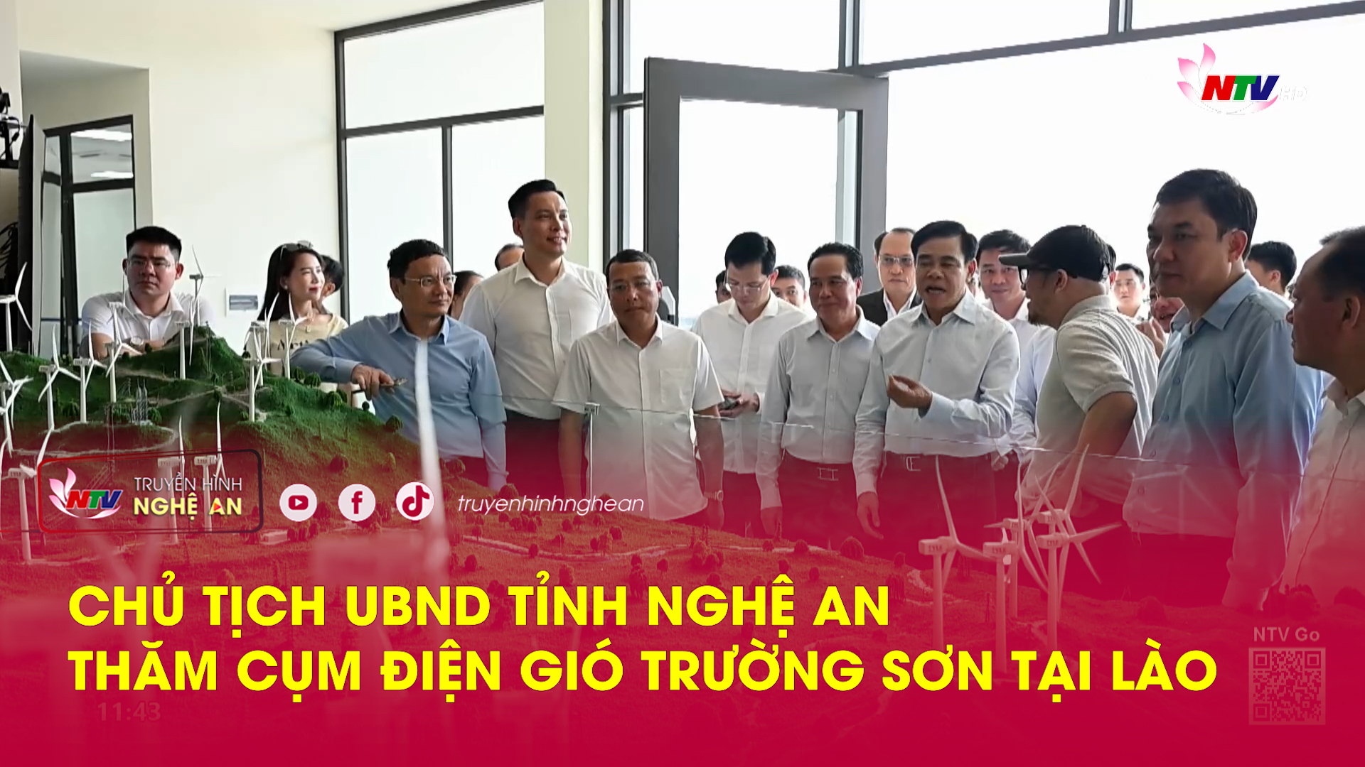 Chủ tịch UBND tỉnh Nghệ An thăm Cụm điện gió Trường Sơn tại Lào