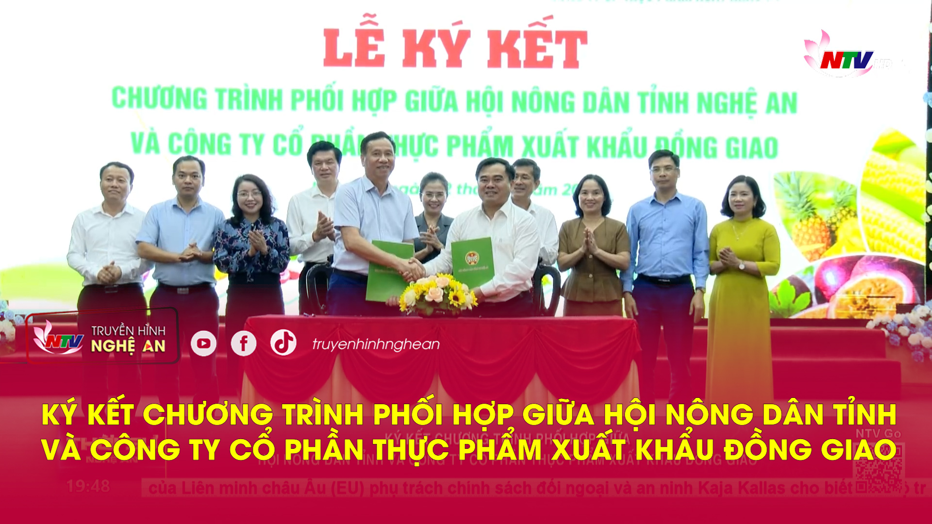 Ký kết chương trình phối hợp giữa Hội nông dân tỉnh và Công ty cổ phần thực phẩm xuất khẩu Đồng Giao
