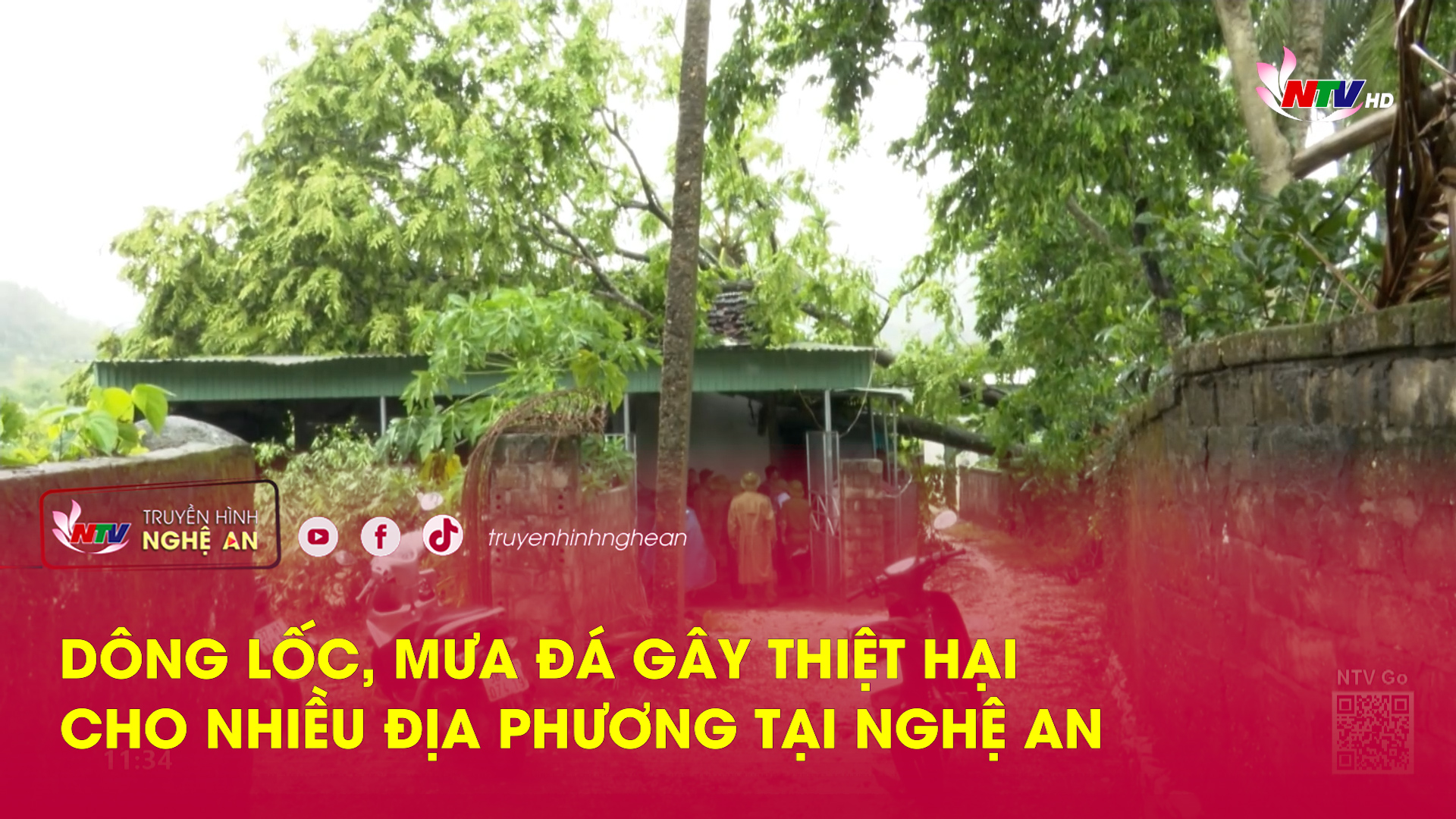 Dông lốc, mưa đá gây thiệt hại cho nhiều địa phương tại Nghệ An