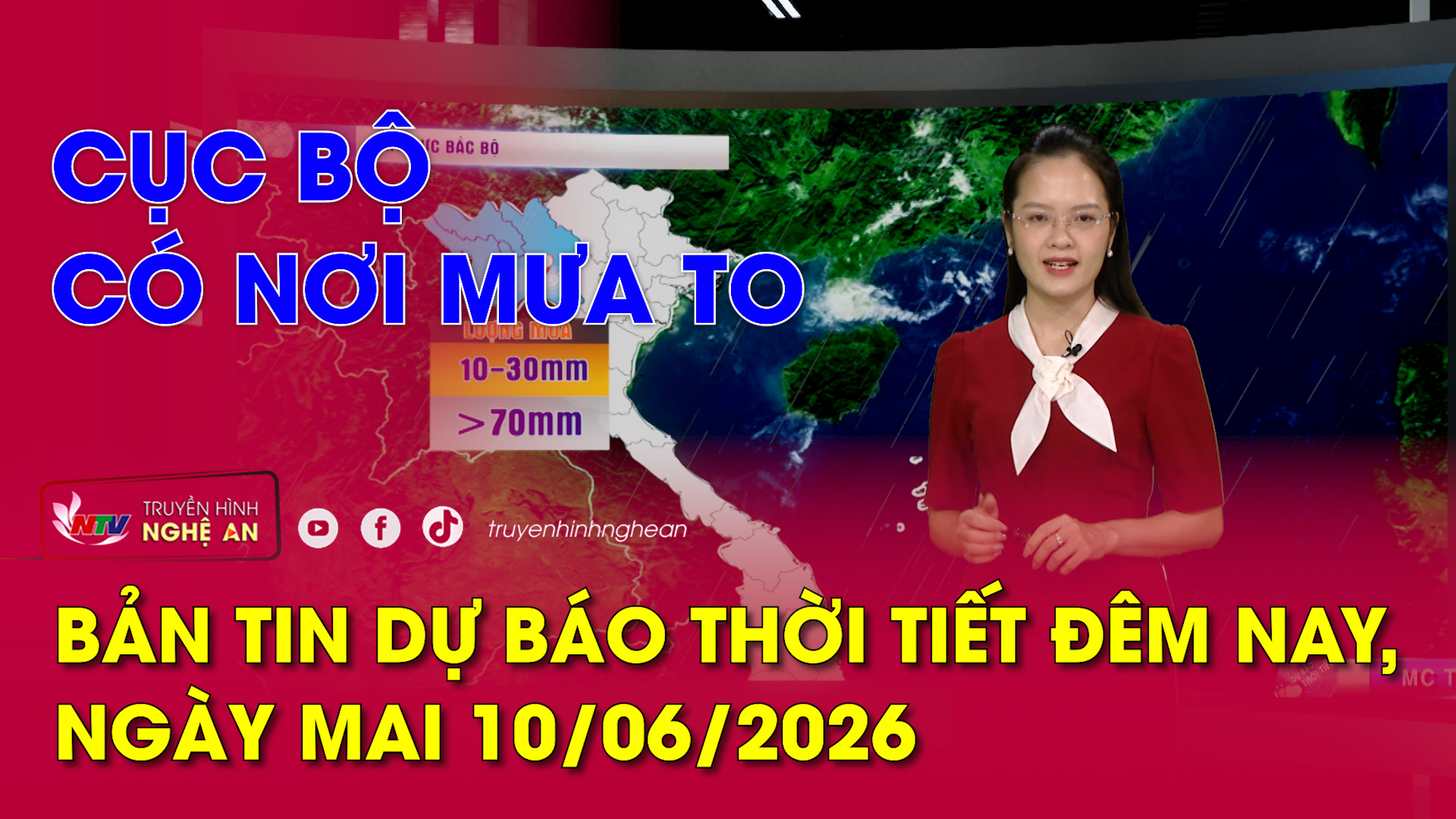 Dự báo thời tiết đêm nay, ngày mai 10/06/2026: Cục bộ có nơi mưa to