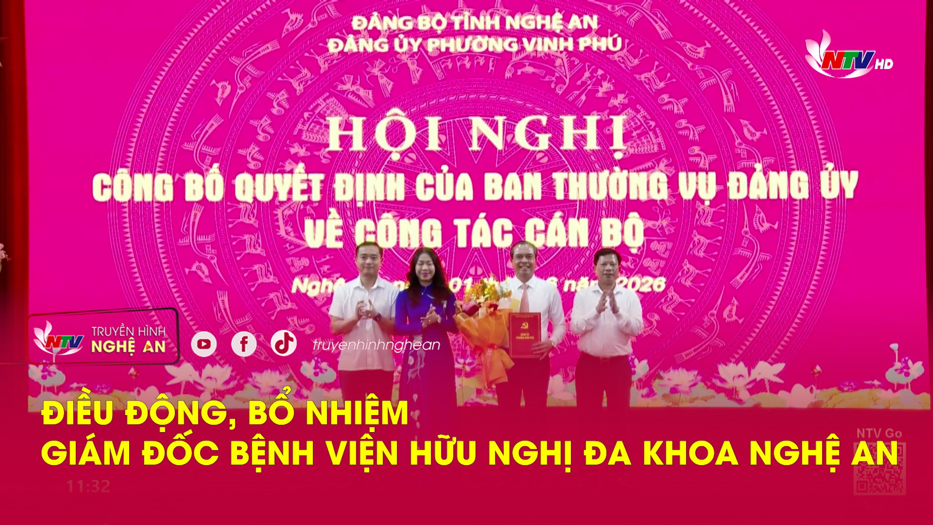 Điều động, bổ nhiệm Giám đốc Bệnh viện hữu nghị Đa khoa Nghệ An