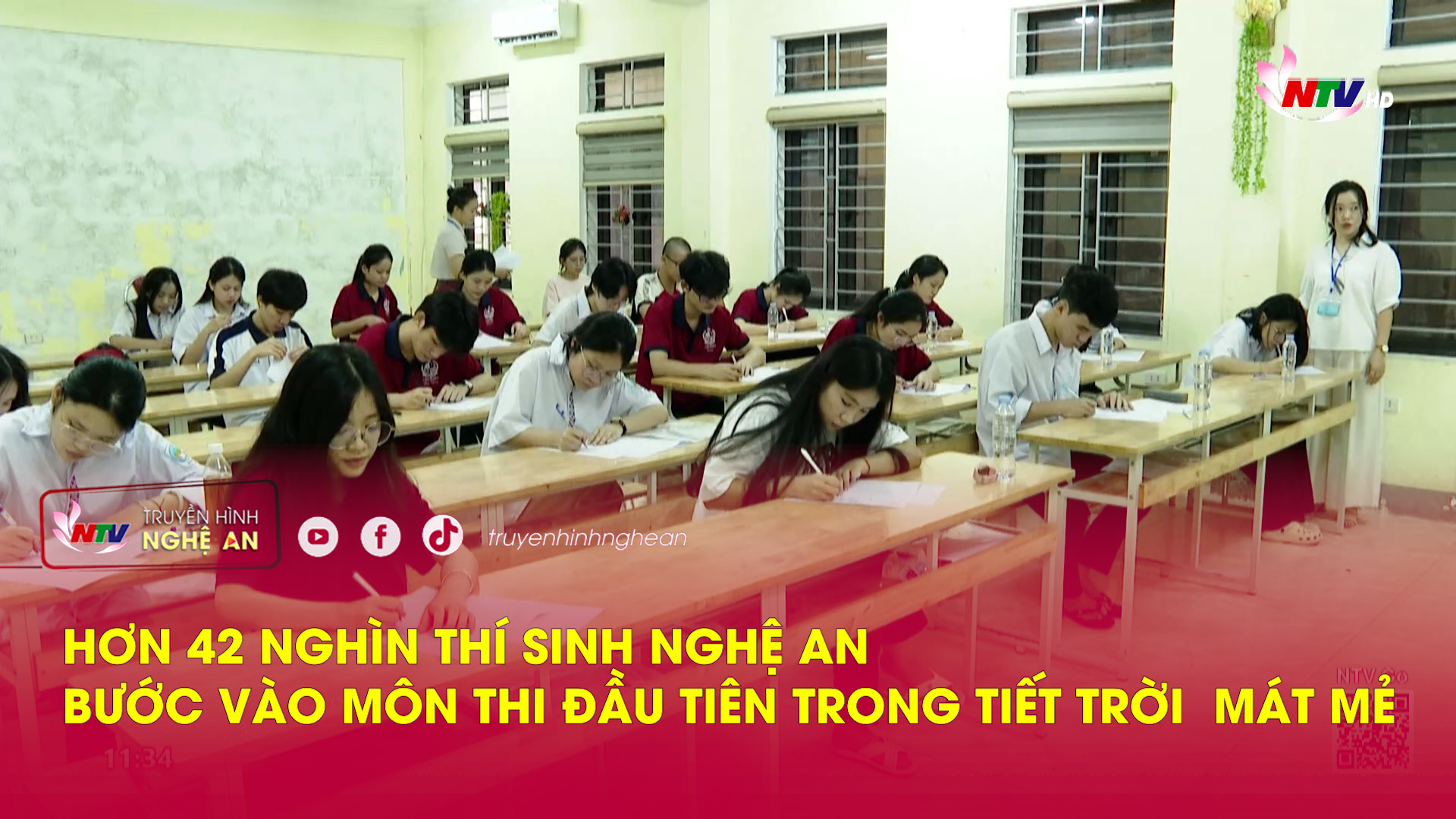 Hơn 42 nghìn thí sinh Nghệ An bước vào môn thi đầu tiên trong tiết trời  mát mẻ