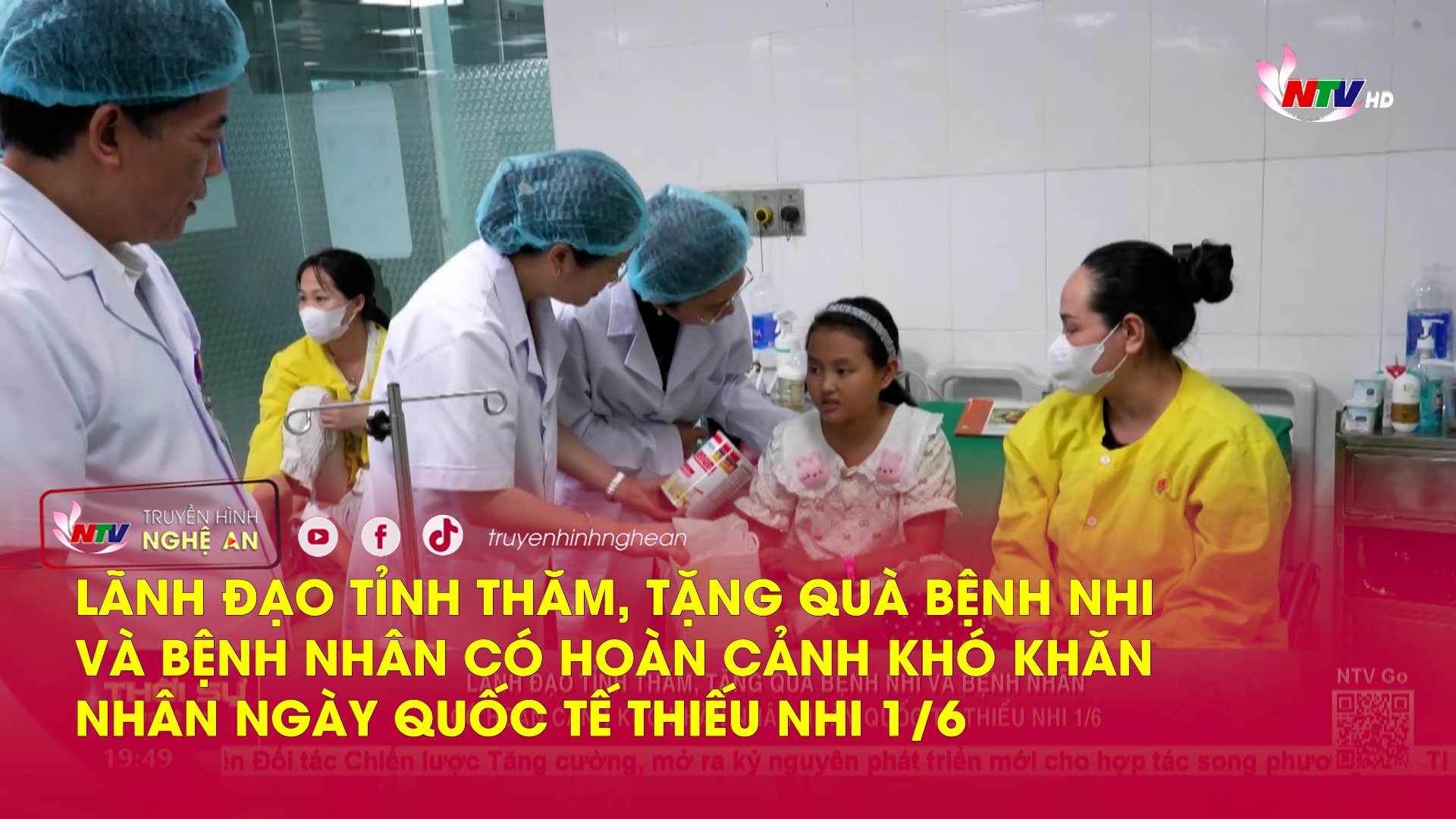 Lãnh đạo tỉnh thăm, tặng quà bệnh nhi và bệnh nhân có hoàn cảnh khó khăn nhân Ngày Quốc tế Thiếu nhi 1/6