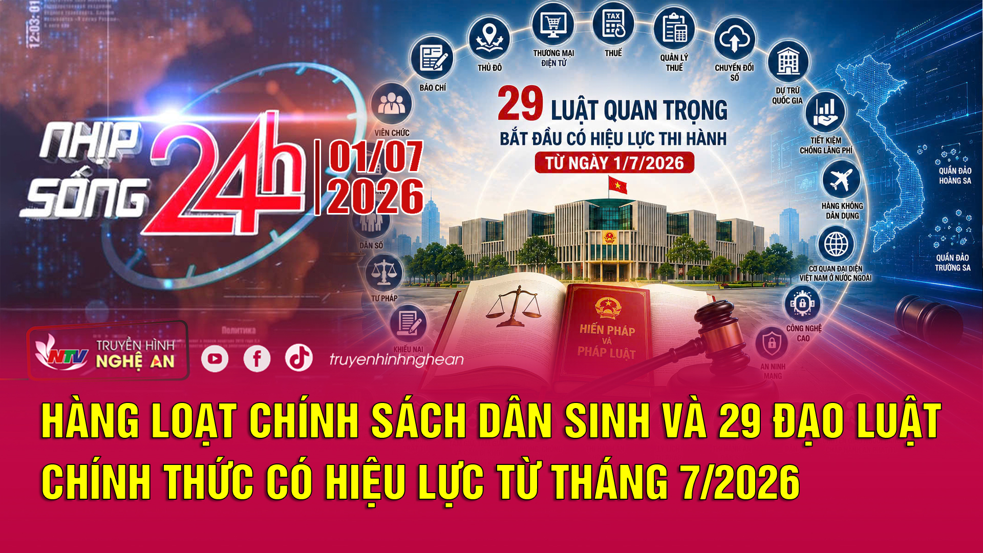 Bản tin Nhịp sống 24h - 01/07/2026
