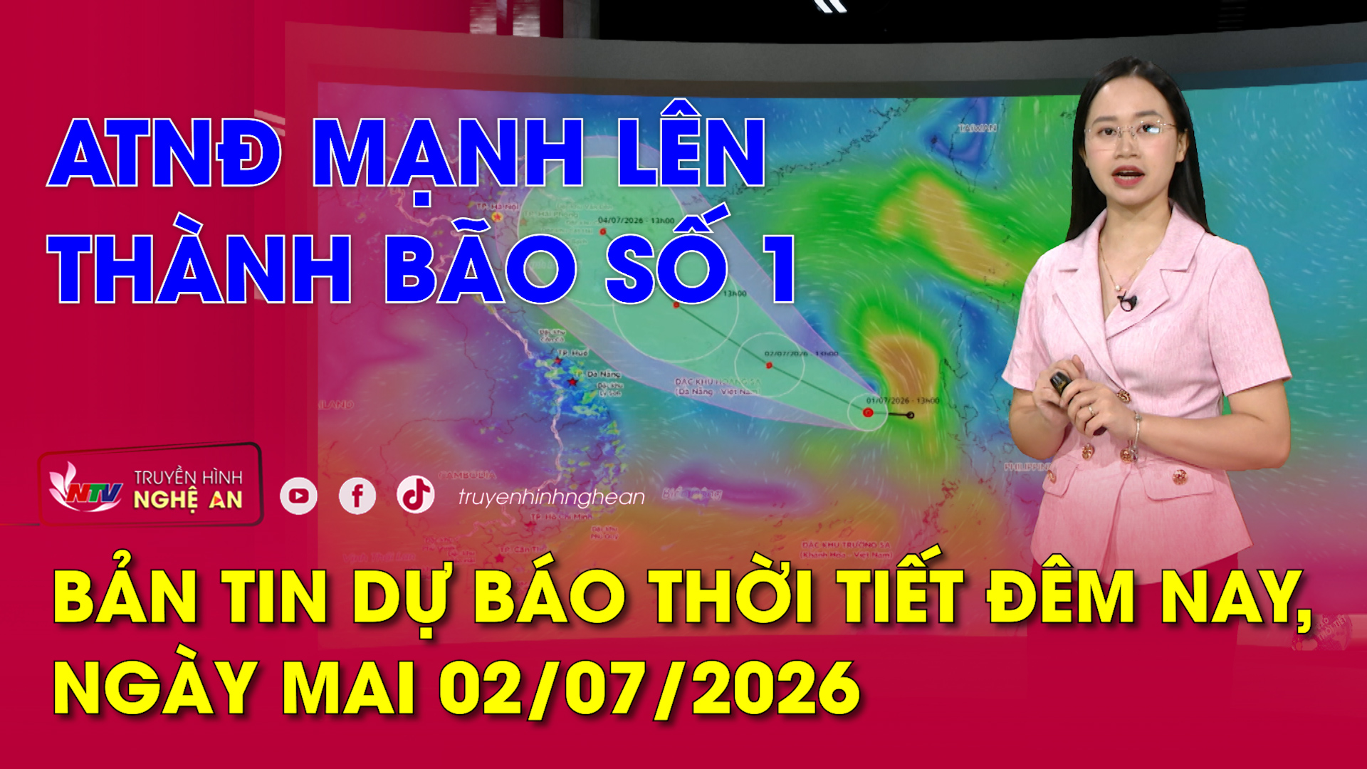 Dự báo thời tiết đêm nay, ngày mai 02/07/2026: áp thấp nhiệt đới mạnh lên thành bão số 1