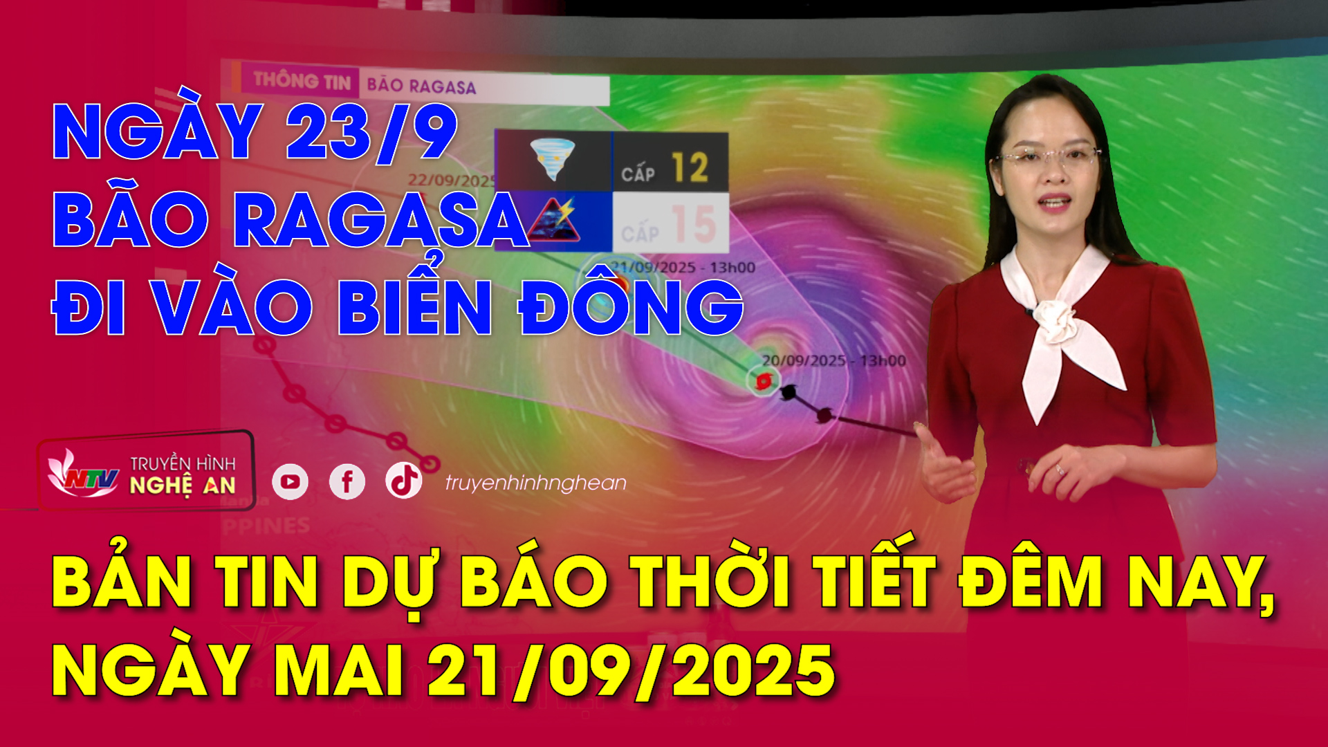 Dự báo thời tiết đêm nay, ngày mai 21/9/2025: Ngày 23/9 bão RAGASA đi vào biển Đông