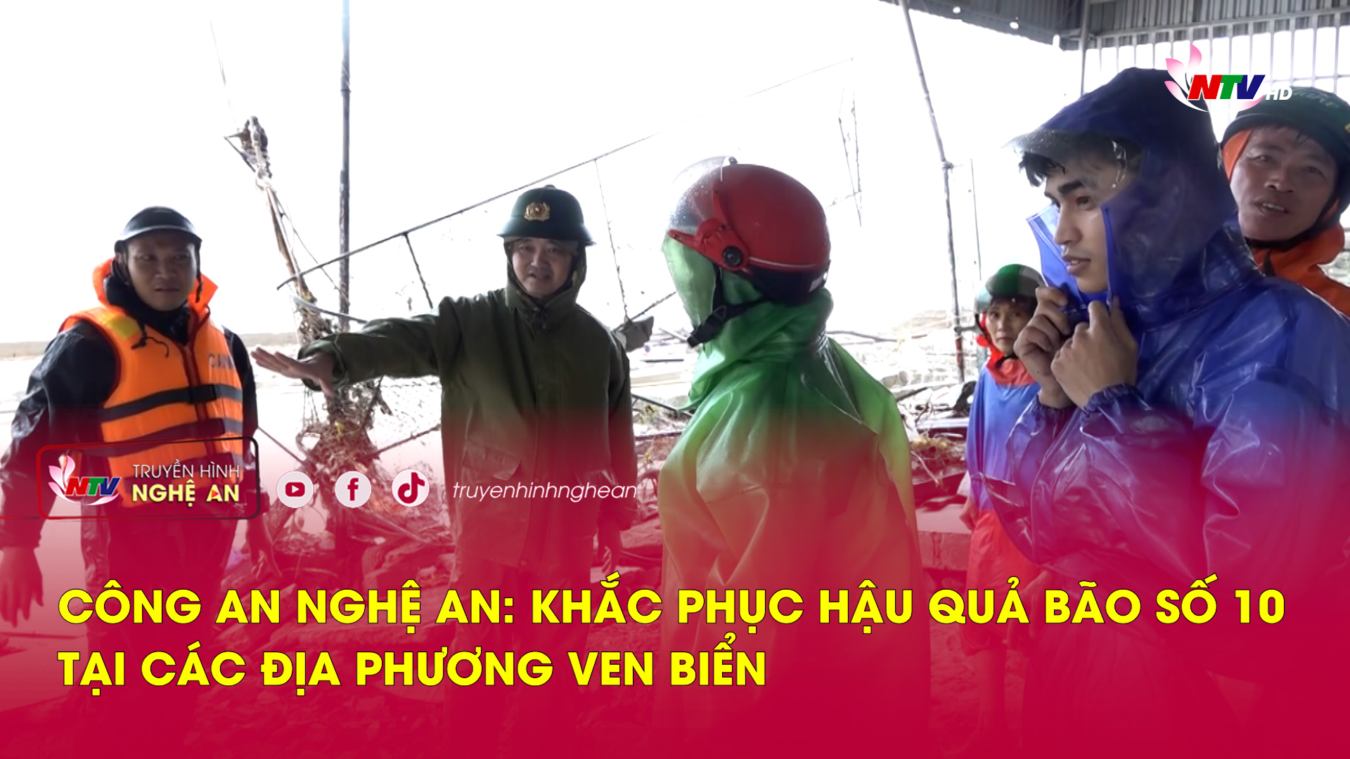 Công an Nghệ An: khắc phục hậu quả bão số 10 tại các địa phương ven biển