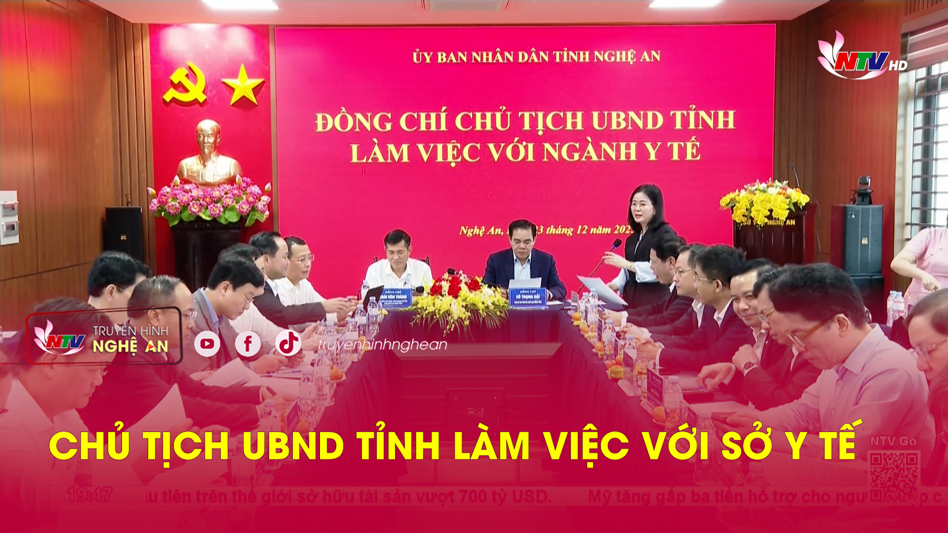Chủ tịch UBND tỉnh làm việc với Sở Y tế