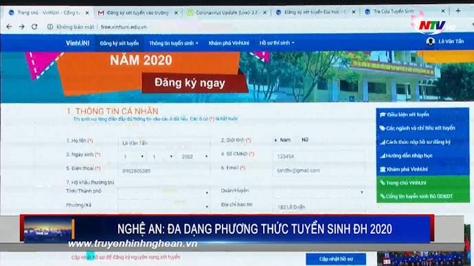 Nghệ An: Đa dạng phương thức tuyển sinh ĐH 2020