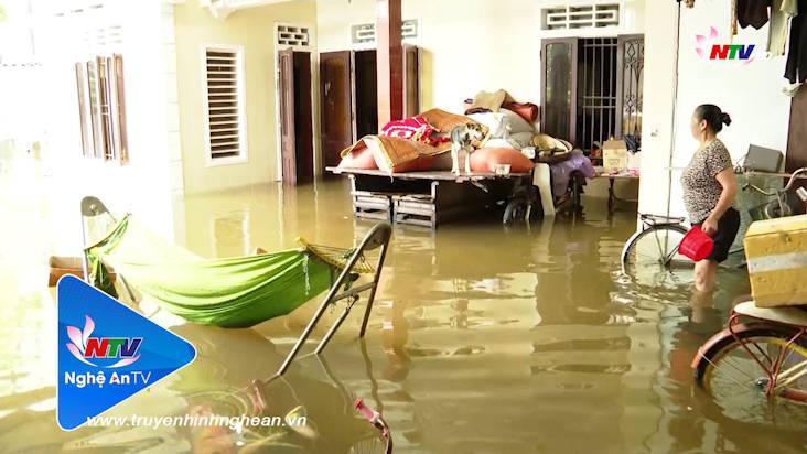 Vẫn còn nhiều xã ở Quỳnh Lưu ngập sâu trong nước