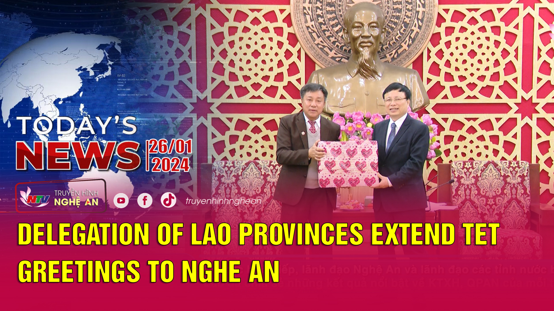 Today's News - 26/01/2024: Delegation of Lao provinces extend Tet greetings to Nghe An