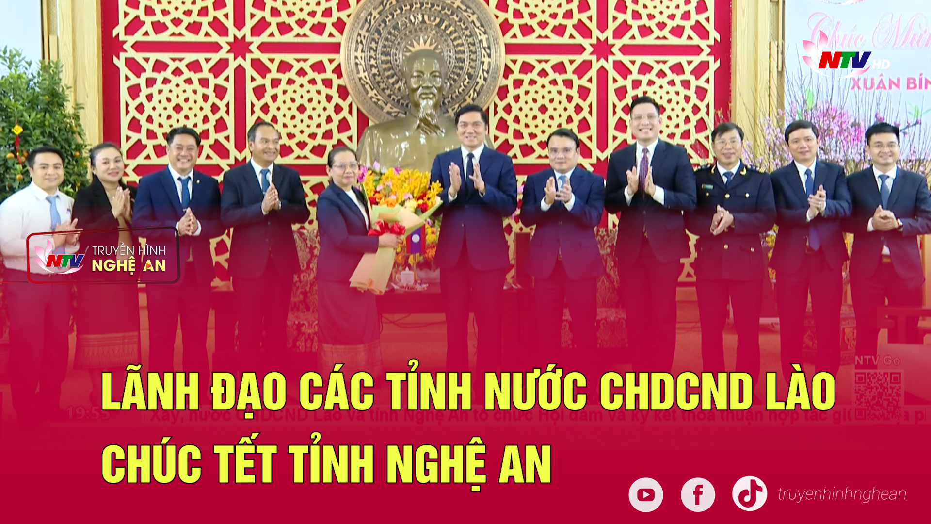 Lãnh đạo các tỉnh nước CHDCND Lào chúc tết tỉnh Nghệ An
