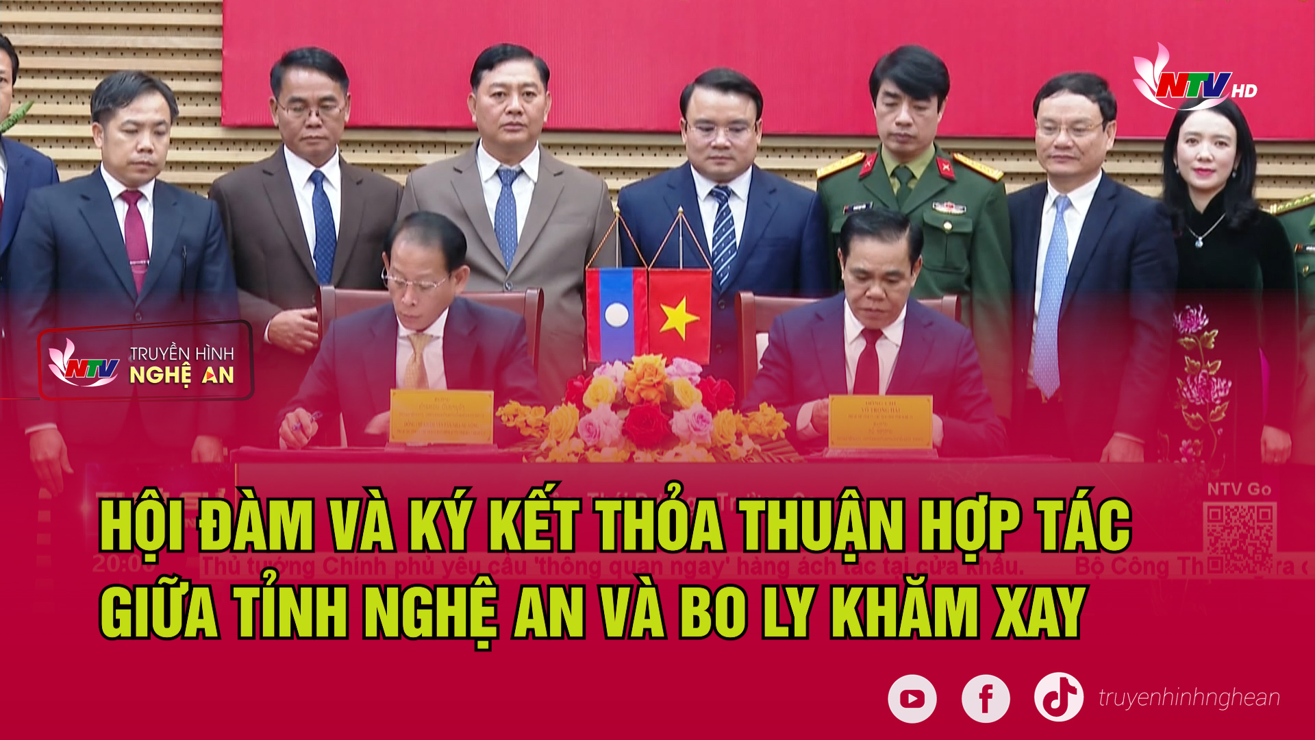 Hội đàm và ký kết thỏa thuận hợp tác giữa tỉnh Nghệ An và Bo Ly Khăm Xay
