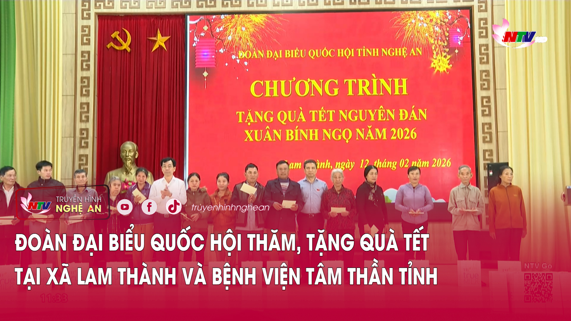 Đoàn đại biểu Quốc hội thăm, tặng quà tết tại xã Lam Thành và Bệnh viện Tâm thần tỉnh
