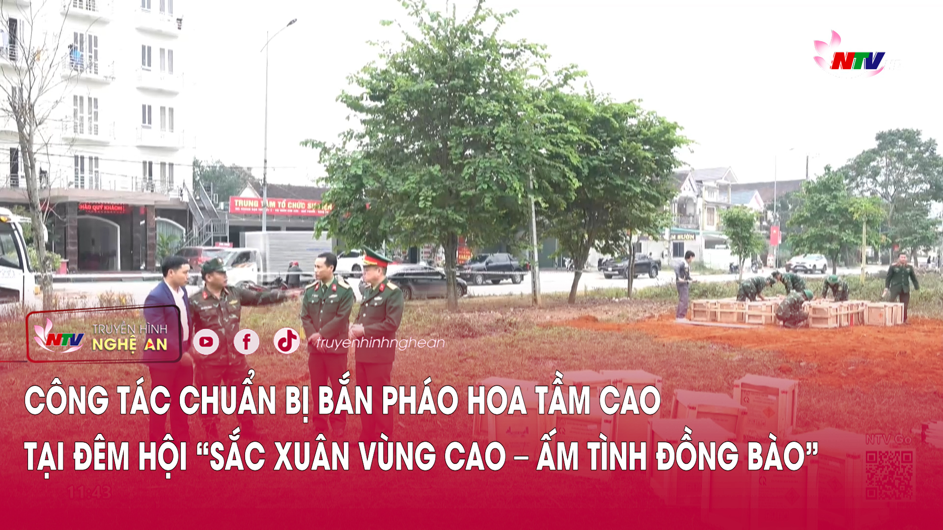 Công tác chuẩn bị bắn pháo hoa tầm cao tại Đêm hội “Sắc Xuân vùng cao – Ấm tình đồng bào”