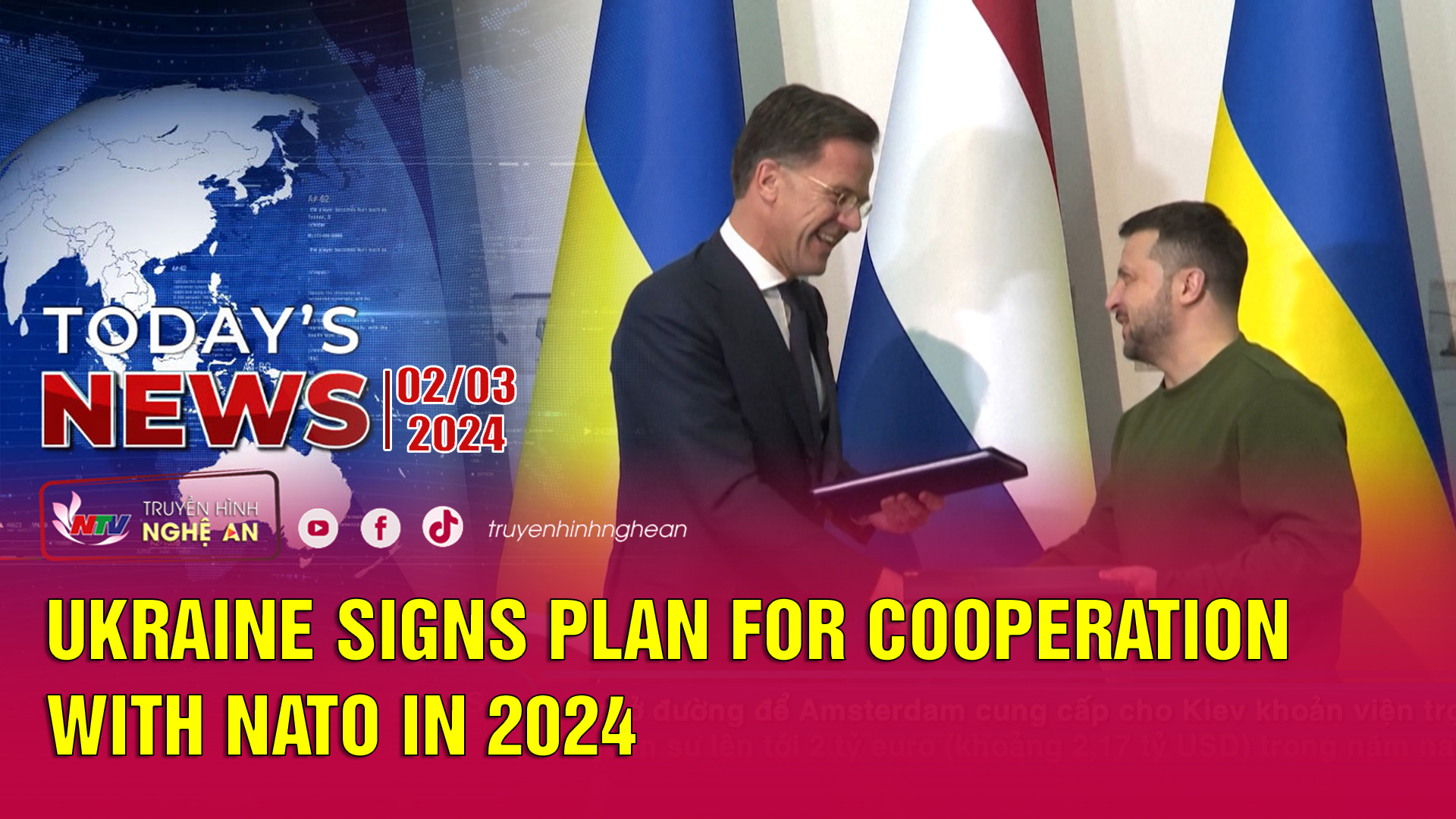 Today's News 02/03/2024: Ukraine signs plan for cooperation with NATO in 2024