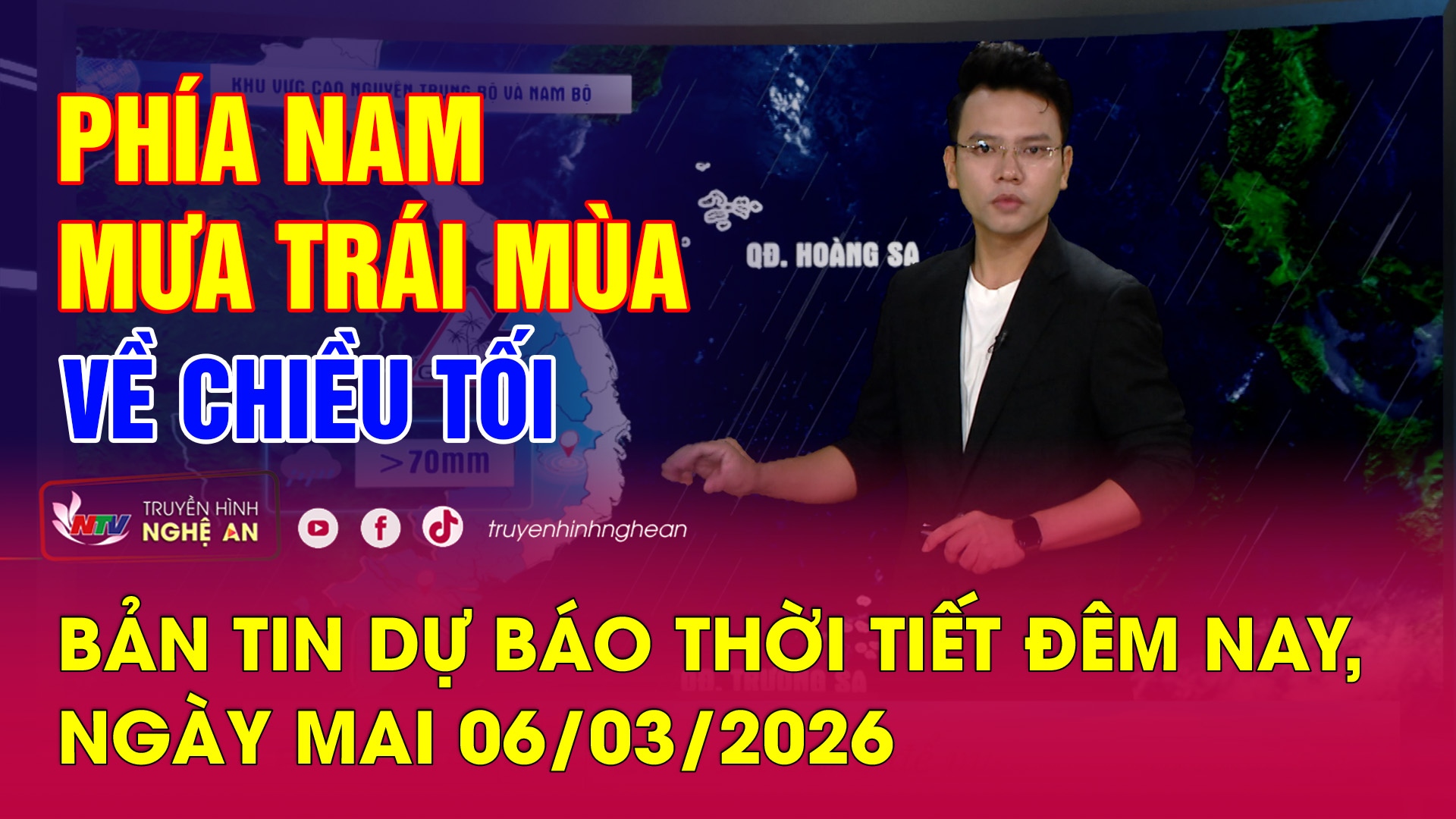 Bản tin Dự báo thời tiết đêm nay, ngày mai - 06/03/2026