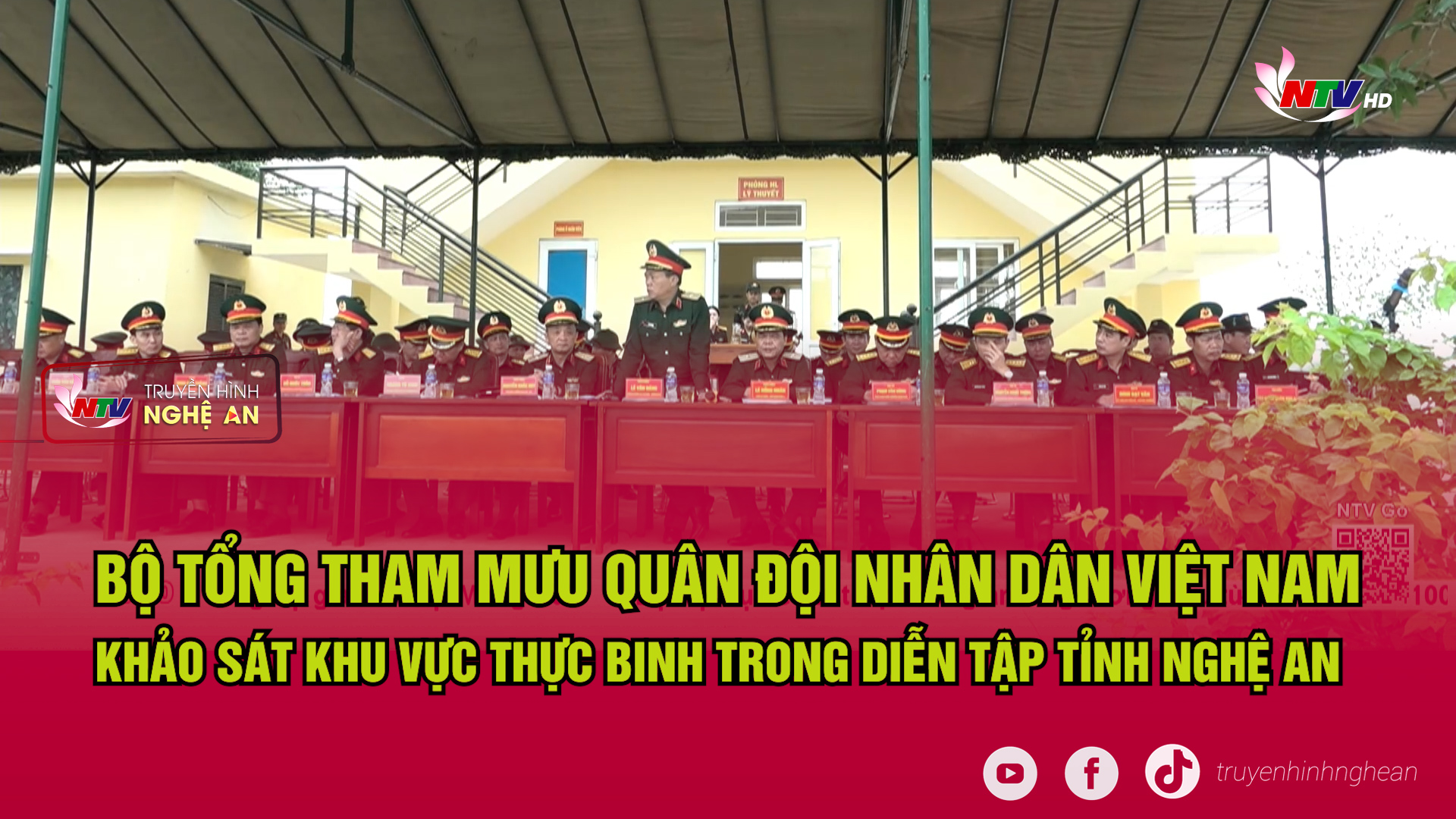 Bộ Tổng Tham mưu Quân đội Nhân dân Việt Nam khảo sát khu vực thực binh trong diễn tập tỉnh Nghệ An