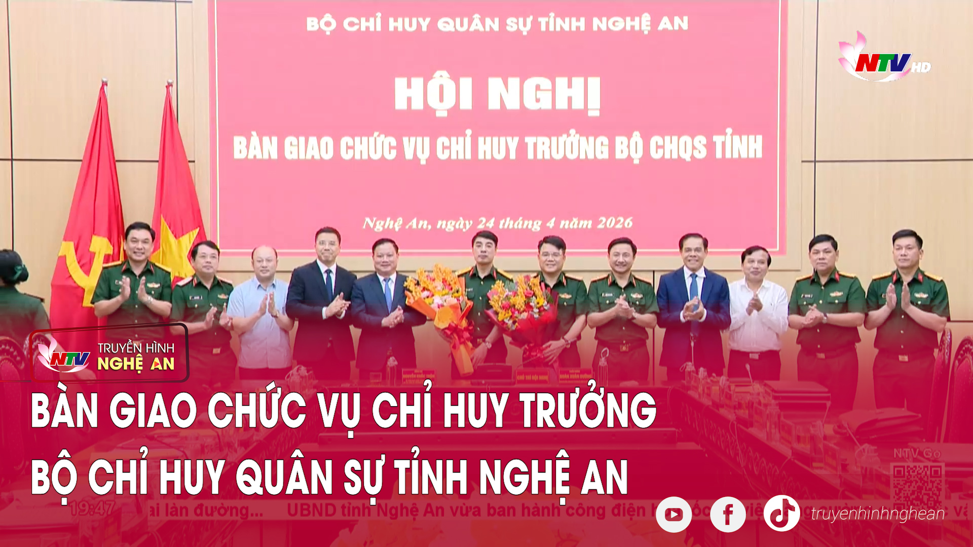 Bàn giao chức vụ Chỉ huy trưởng Bộ Chỉ huy Quân sự tỉnh Nghệ An