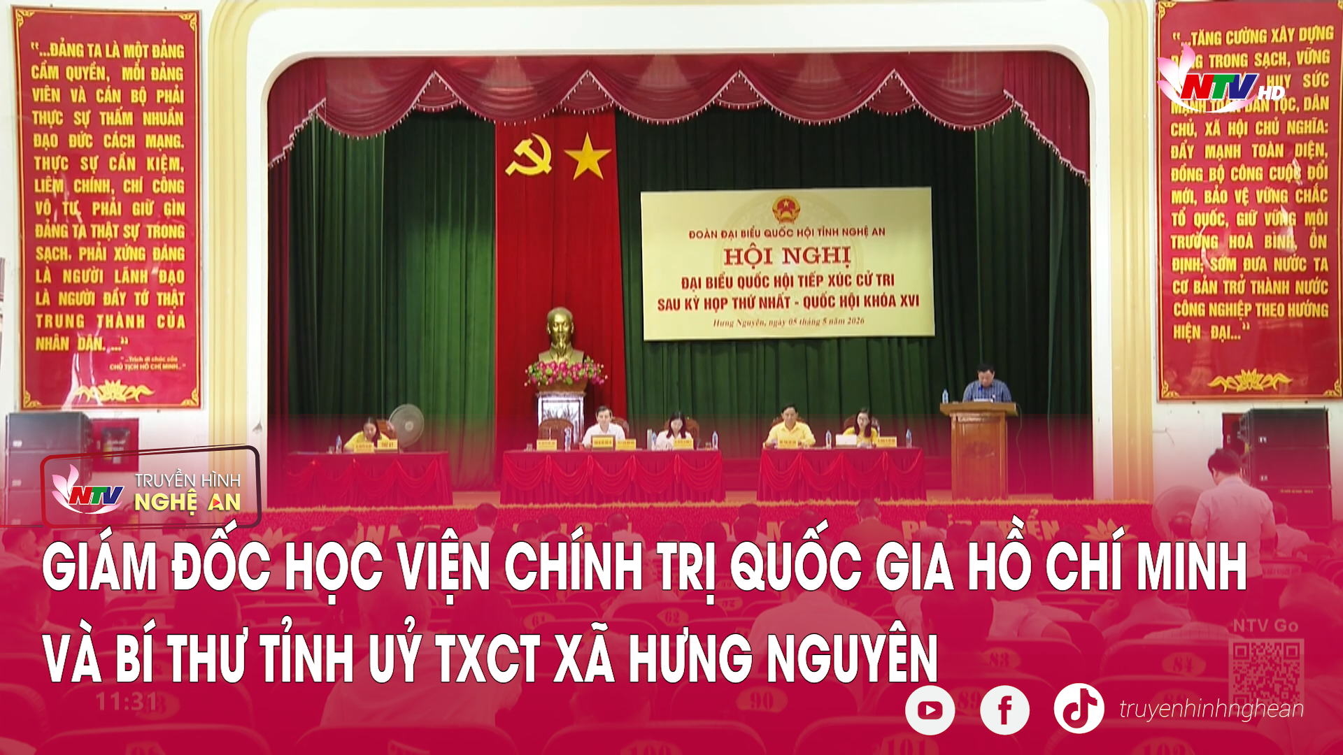 Giám đốc Học viện chính trị quốc gia Hồ Chí Minh và Bí thư Tỉnh uỷ TXCT xã Hưng Nguyên