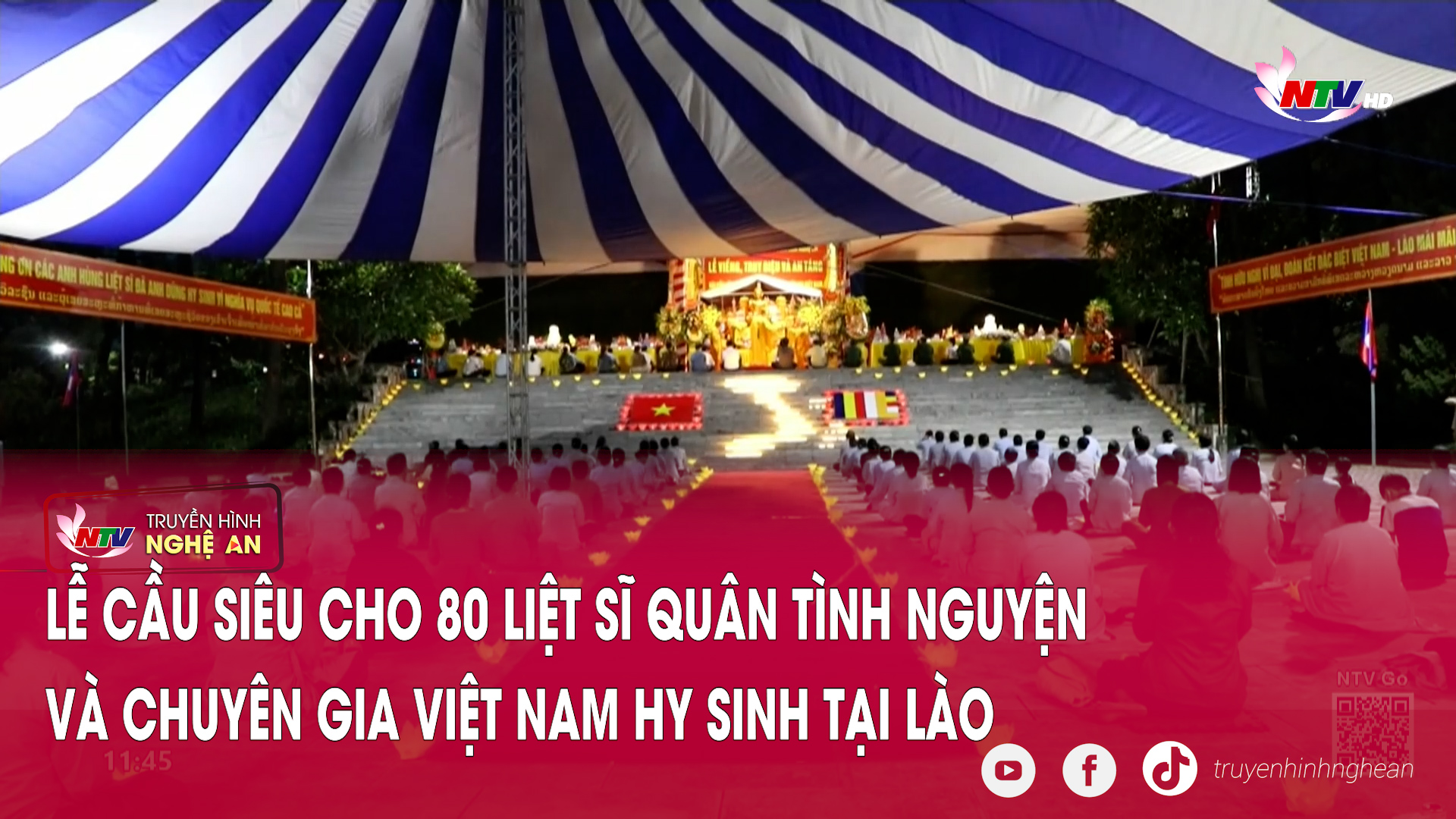 Lễ cầu siêu cho 80 liệt sĩ quân tình nguyện và chuyên gia Việt Nam hy sinh tại Lào