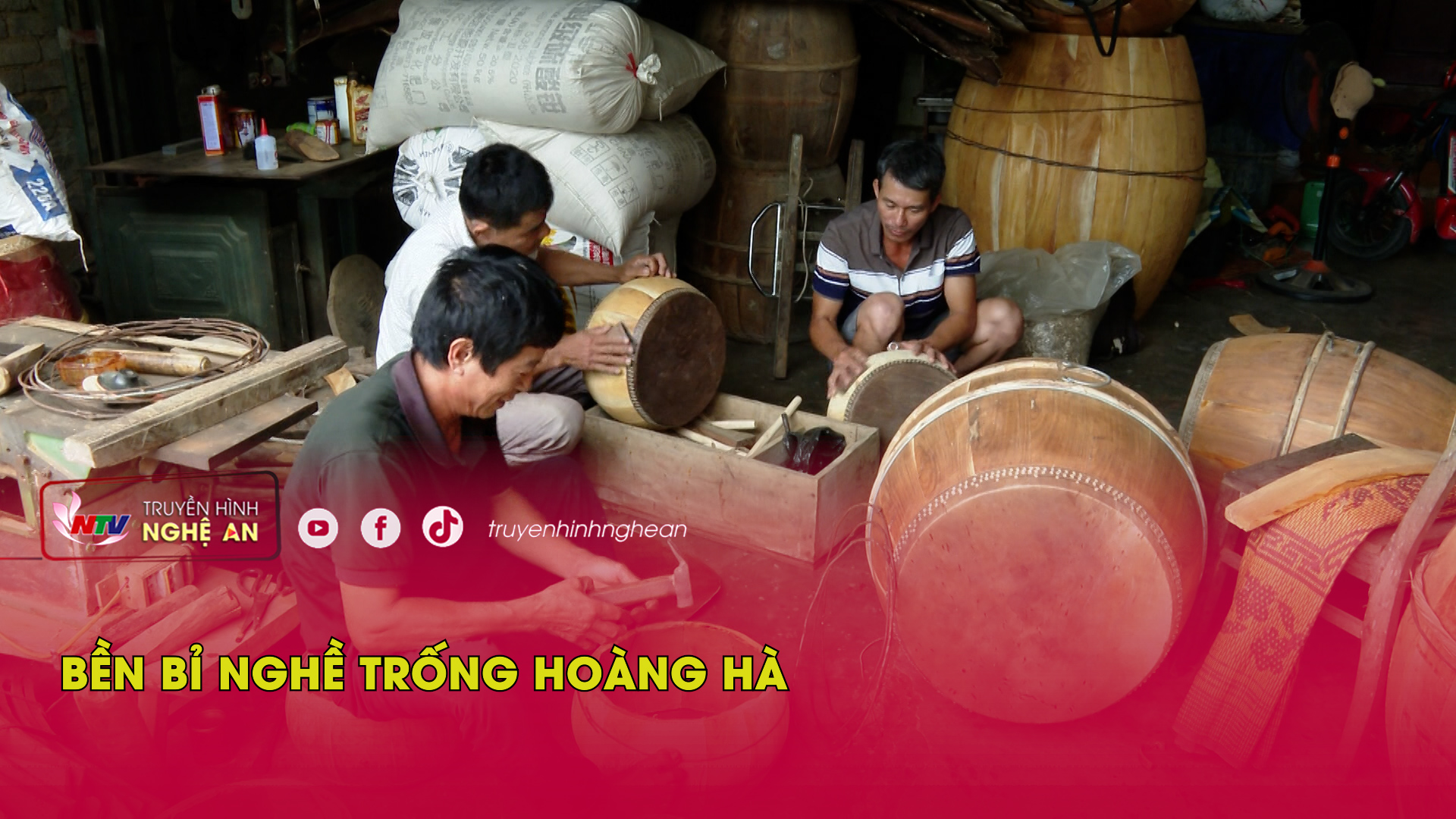 Bền bỉ nghề trống Hoàng Hà