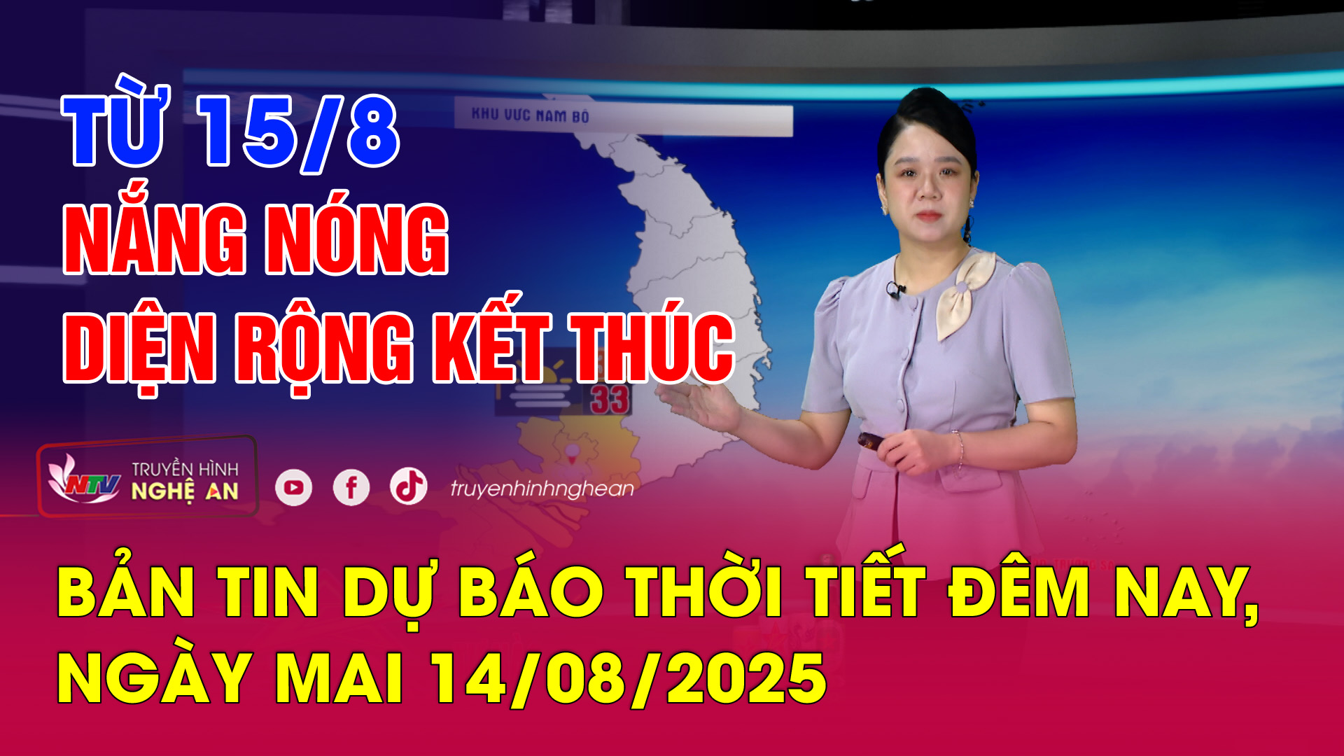 Bản tin Dự báo thời tiết đêm nay, ngày mai 14/08/2025