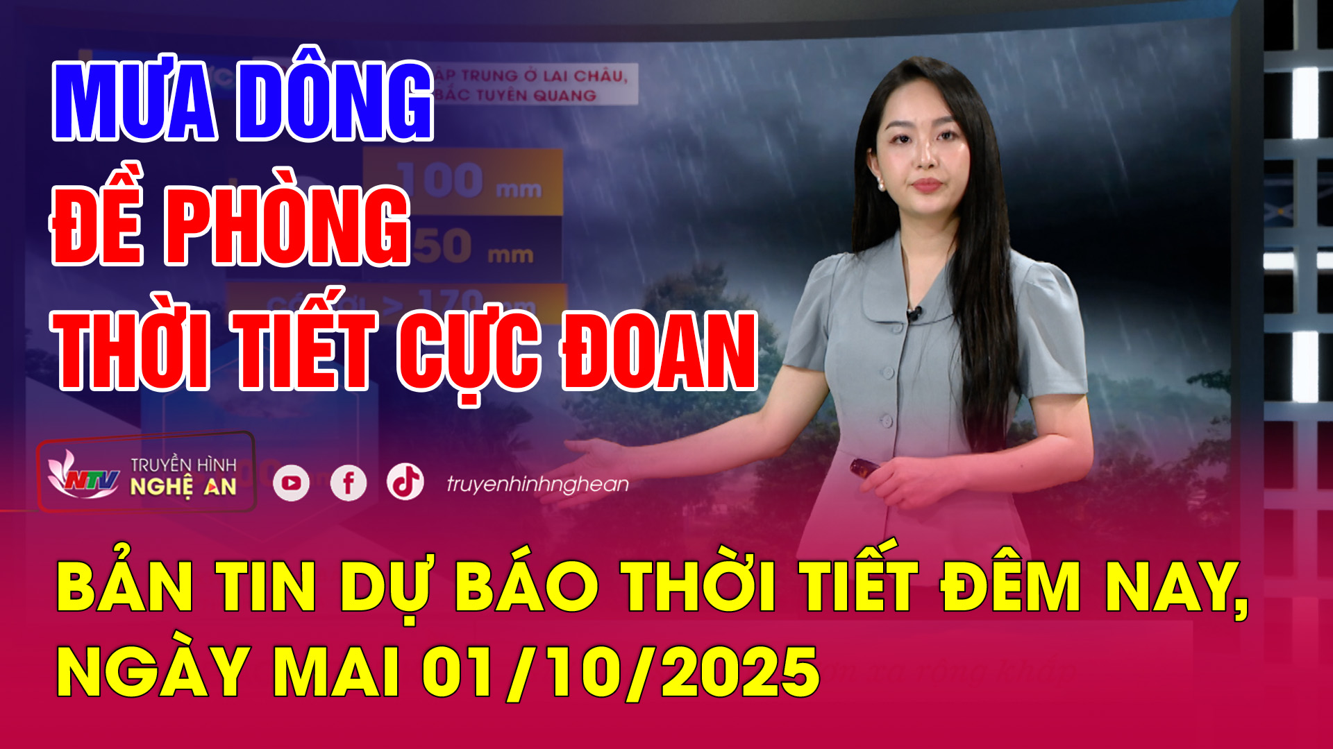 Bản tin Dự báo thời tiết đêm nay, ngày mai 01/10/2025