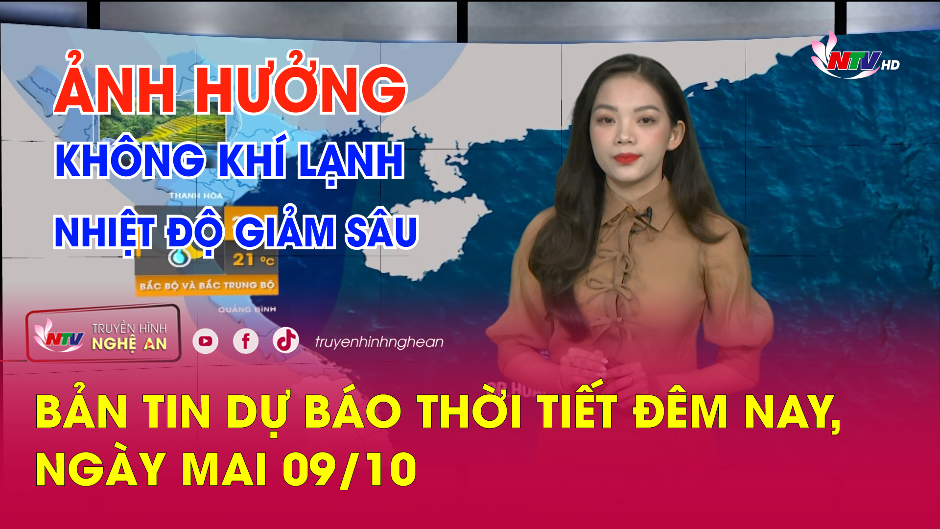 Bản tin Dự báo Thời tiết đêm 08/10, ngày 09/10/2023