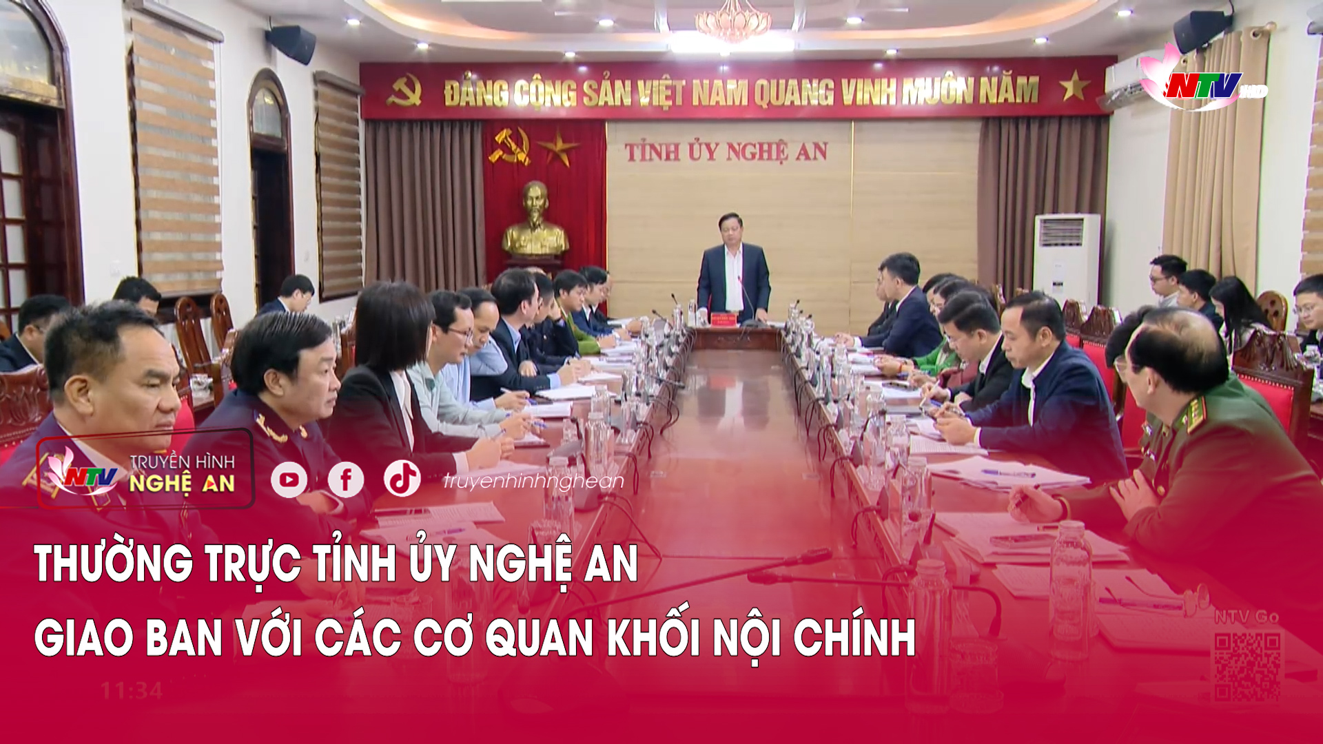 Thường trực Tỉnh ủy Nghệ An giao ban với các cơ quan khối Nội chính