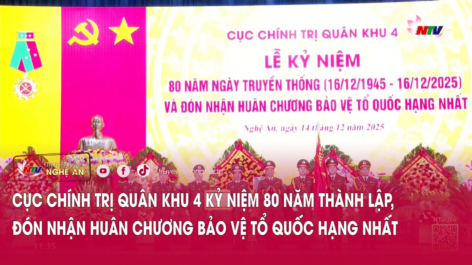 Cục Chính trị Quân khu 4 kỷ niệm 80 năm thành lập, đón nhận Huân chương Bảo vệ Tổ quốc hạng Nhất