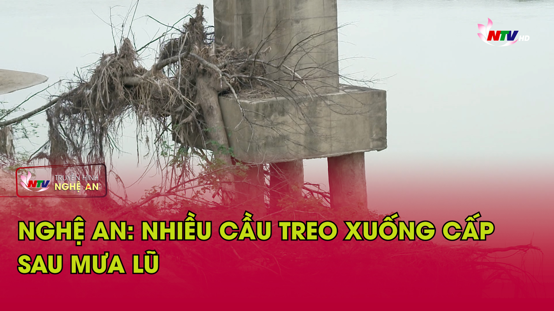 Nghệ An: Nhiều cầu treo xuống cấp sau mưa lũ